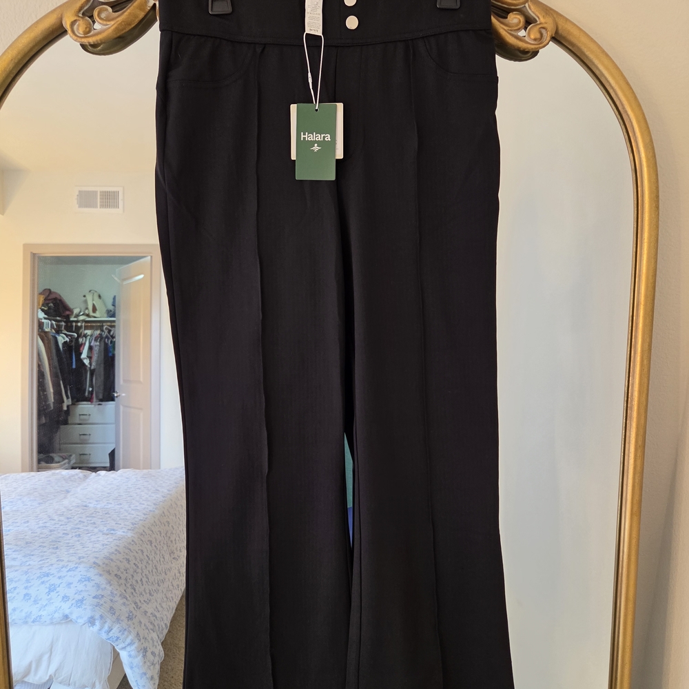 HALARA Black High-Waist Wide-Leg Pants